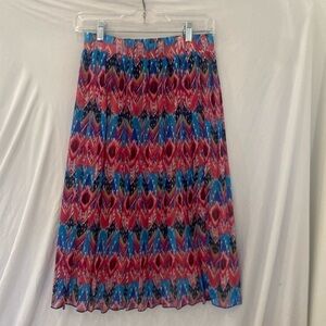 Greylin Anthropologie pleated print skirt sz small
